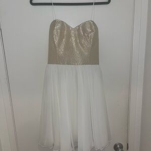 Elegant Gold and White Dress